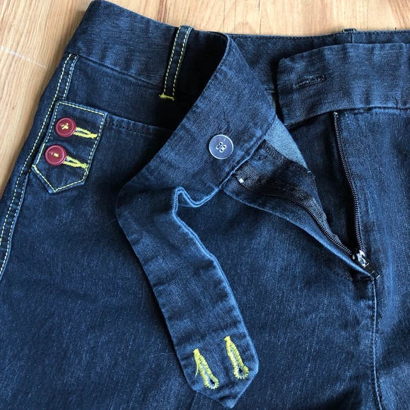 LARRY LEVINE Y2K Vintage Stretch Sport Capri Jeans Blue Size 10 Women’s - Picture 3 of 16